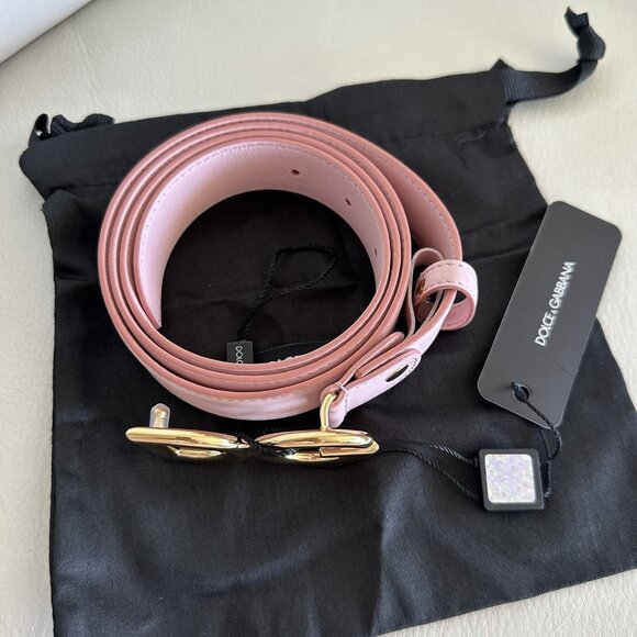NEW Dolce&Gabbana Belt Pink Leather 100% Authentic 115 Cm - Picture 4 of 7